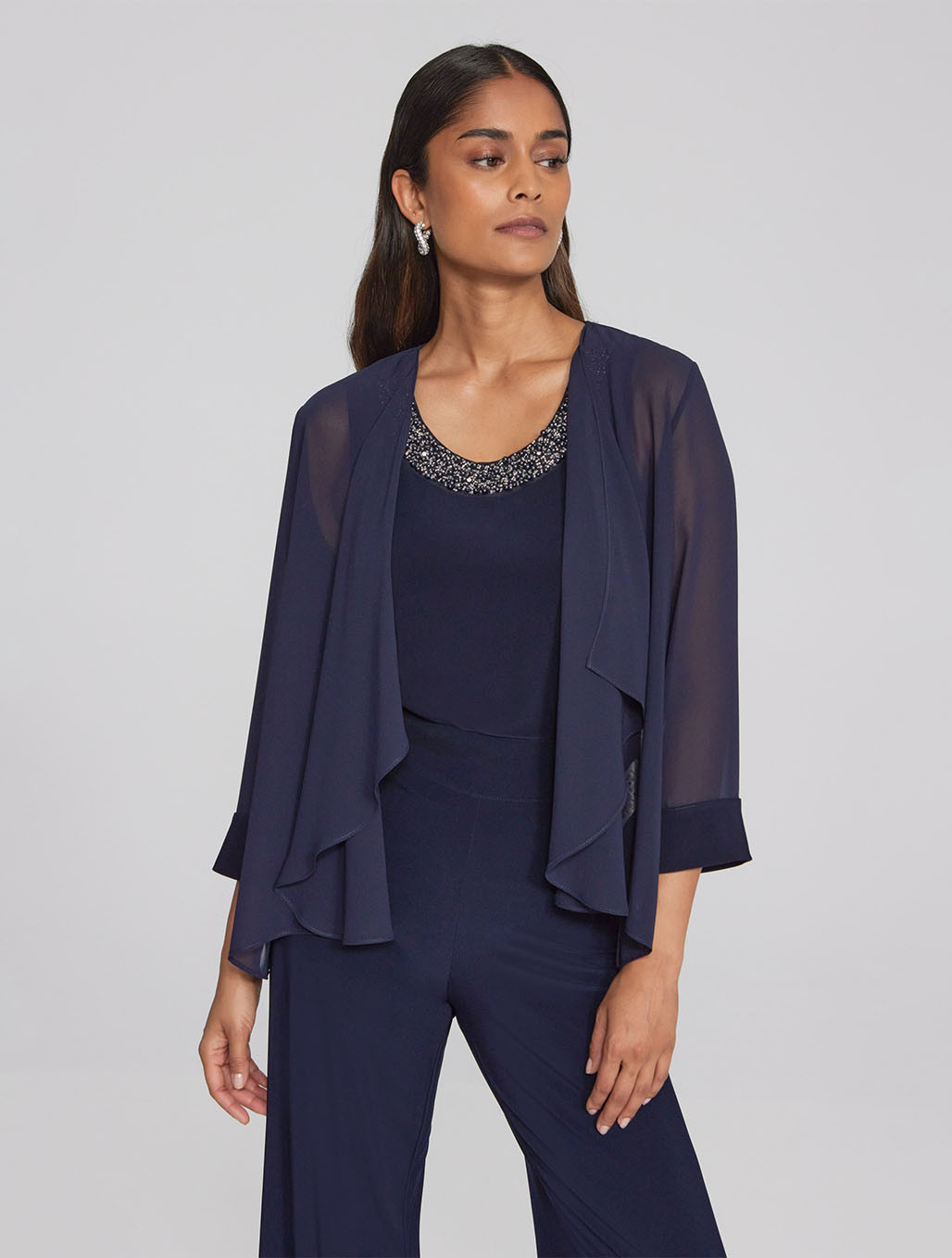 Chiffon & Silky Knit Two-Piece Top | Joseph Ribkoff - Harpers